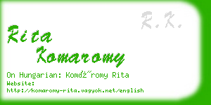 rita komaromy business card